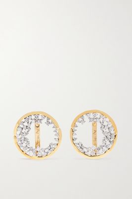 Ananya - Scatter 18-karat Yellow And White Gold Diamond Earrings - one size