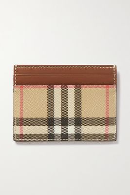 Burberry - Checked Canvas And Leather Cardholder - Brown
