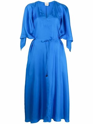 Alysi draped silk midi dress - Blue