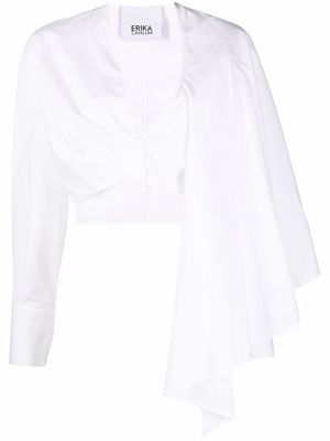 Erika Cavallini ruched cropped top - White
