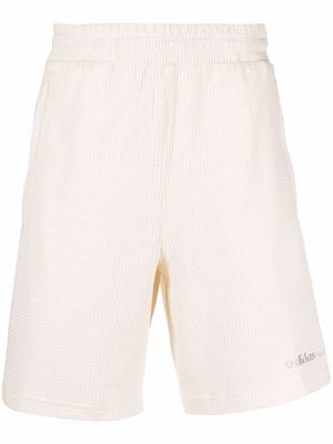 adidas embroidered-logo textured track shorts - Neutrals