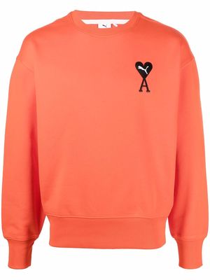 PUMA embroidered-logo sweatshirt - Orange