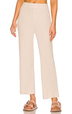 Enza Costa Terry Knit Pant in Beige