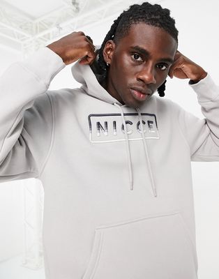 Nicce powell embroidered hoodie in gray-Grey
