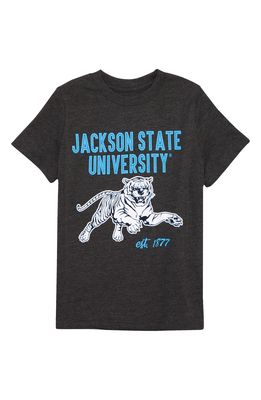 HBCU Pride & Joy Kids' Jackson State University Graphic Tee in Dark Heather Gray
