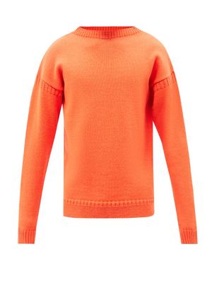 Molly Goddard - Harrison Drop-shoulder Lambswool Sweater - Mens - Orange