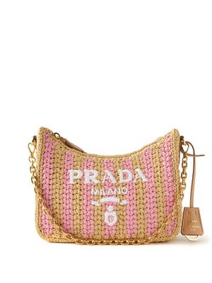 Prada - Re-edition 2005 Woven Shoulder Bag - Womens - Pink Stripe