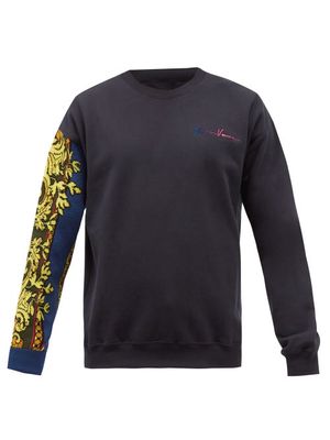 Versace - Medusa Renaissance-print Cotton-jersey Sweatshirt - Mens - Navy