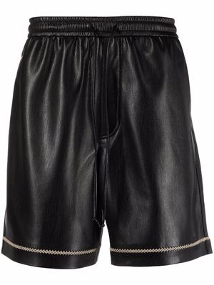 Nanushka contrasting-trim detail shorts - Black