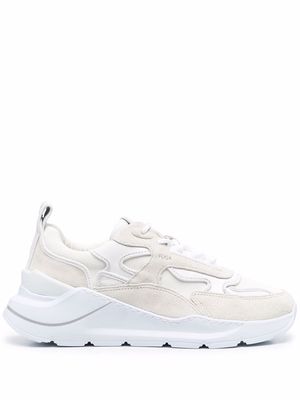 D.A.T.E. panelled side-logo print sneakers - White