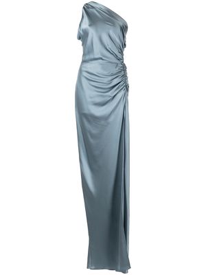 Michelle Mason gathered-detail silk gown - Blue