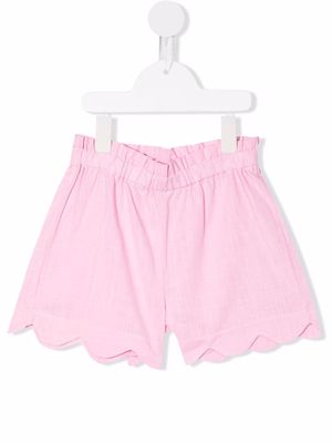 Siola scalloped cotton shorts - Pink