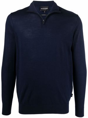 Emporio Armani half-zip knit jumper - Blue