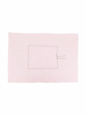 Siola stitch-detail cotton blanket - Pink