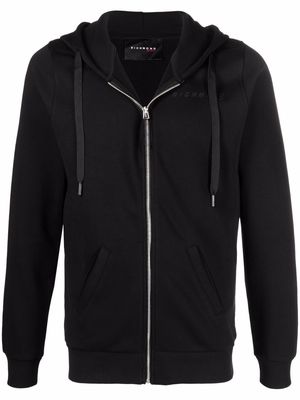 John Richmond logo-print zip-up hoodie - Black