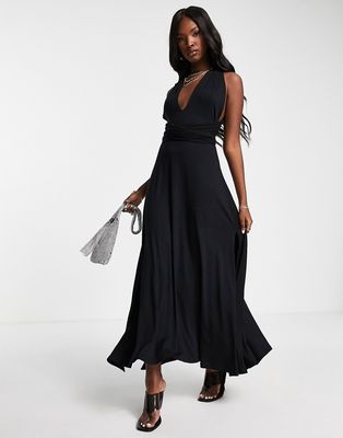 Trendyol strappy backless maxi dress in black