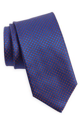 Canali Neat Silk Tie in Bright Blue