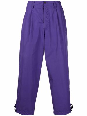 Emporio Armani elasticated-hem straight-leg trousers - Purple