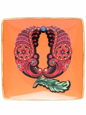 Versace Q decorative porcelain dish - Orange