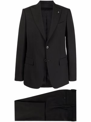 Lardini wool single-breasted suit - Black