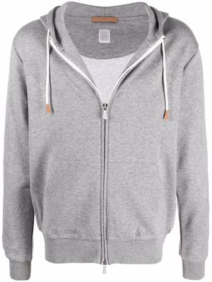 Eleventy drawstring zipped hoodie - Grey