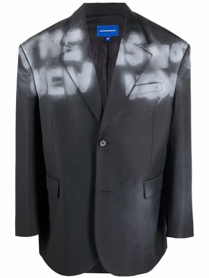 Ader Error graffiti-print single-breasted blazer - Black