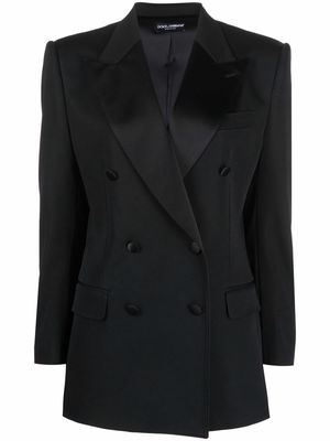 Dolce & Gabbana silk-lapels double-breasted blazer - Black