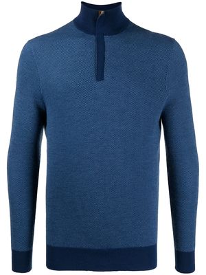 N.Peal half-zip knit jumper - Blue
