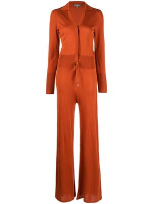 N.Peal long-sleeve silk-cashmere jumpsuit - Orange