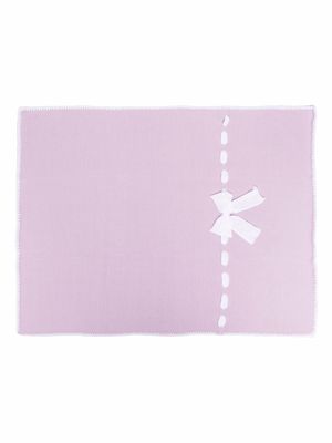 Siola cotton bow-detail blanket - Purple