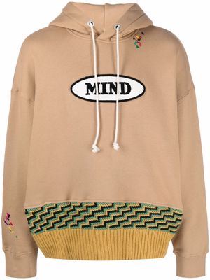 Palm Angels x Missoni patch-detail knitted hoodie - Neutrals