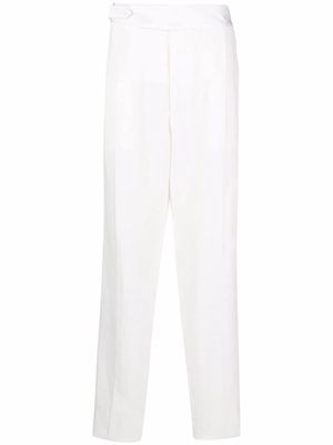 Giorgio Armani linen tapered-leg trousers - White