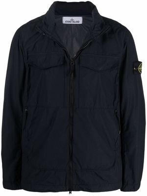 Stone Island Compass-patch zip-up jacket - Blue