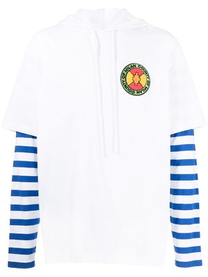 Marcelo Burlon County of Milan layered logo-print hoodie - White
