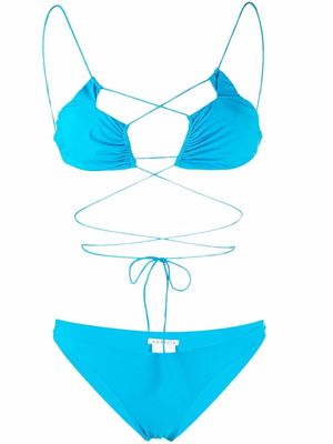 Amazuìn Jadia tie-fastening bikini - Blue