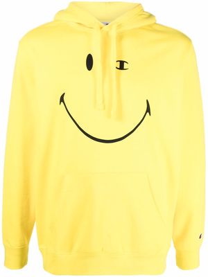 Champion x Smiley rib-trimmed hoodie - Yellow