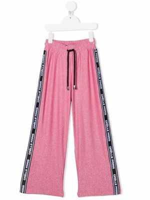 Gaelle Paris Kids side-stripe wide-leg trousers - Pink