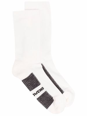 Rick Owens logo-print socks - White