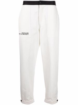 Moncler logo straight-leg trousers - White