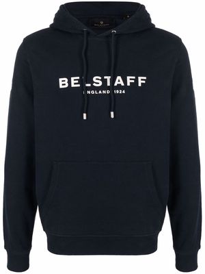 Belstaff logo-print pullover hoodie - Blue