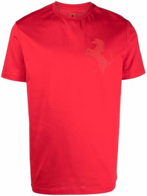 Ferrari logo-print cotton T-shirt - Red