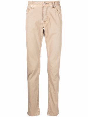 Sartoria Tramarossa five-pocket cotton straight-leg trousers - Neutrals