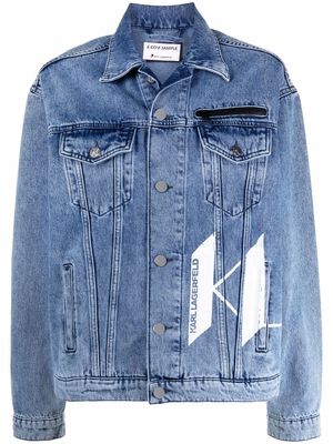 Karl Lagerfeld logo-print denim jacket - Blue