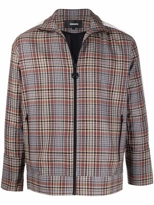 Ahluwalia check-print zipped jacket - Brown