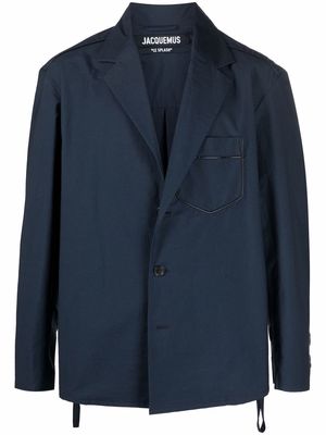 Jacquemus single-breasted fitted blazer - Blue