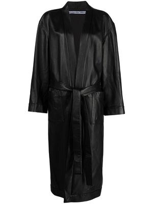Alexander Wang faux-leather robe coat - Black