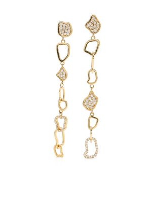 Julien Riad Sahyoun 18kt yellow gold Twiga diamond drop earrings