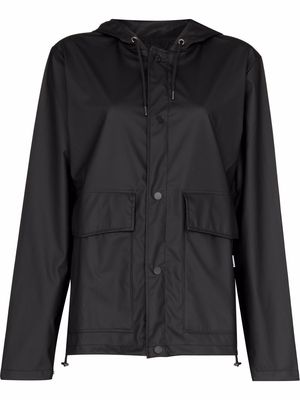 Rains short hooded coat - Black