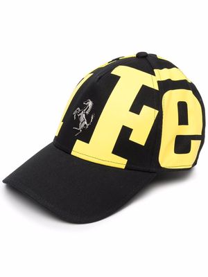Ferrari logo-print baseball cap - Black