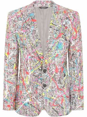 Dolce & Gabbana paint splatter single-breasted blazer - Multicolour